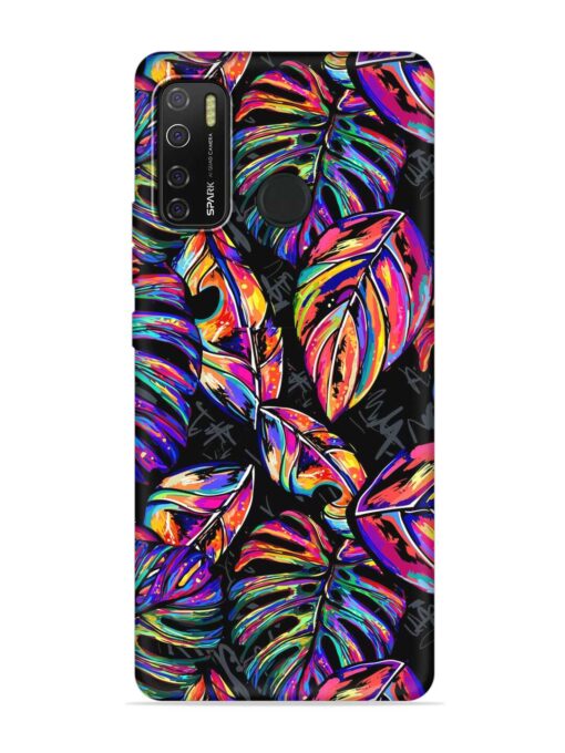 Tropical Seamless Vector Embossed Soft Silicone Case for Tecno Spark 5 Pro