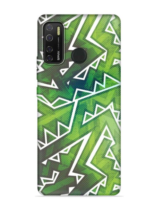 Green Graffiti Seamless Embossed Soft Silicone Case for Tecno Spark 5 Pro