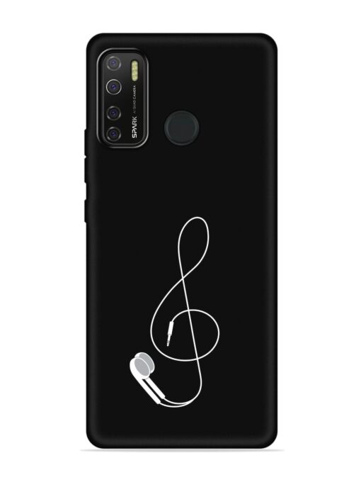 Music Earphone Vector Embossed Soft Silicone Case for Tecno Spark 5 Pro