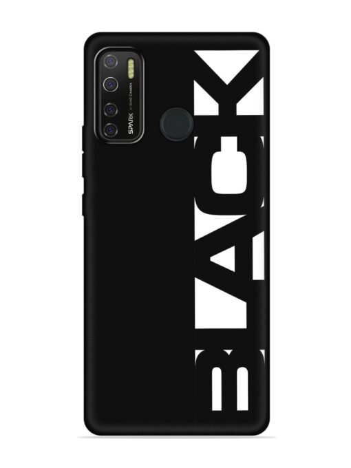 Black Typo Embossed Soft Silicone Case for Tecno Spark 5 Pro