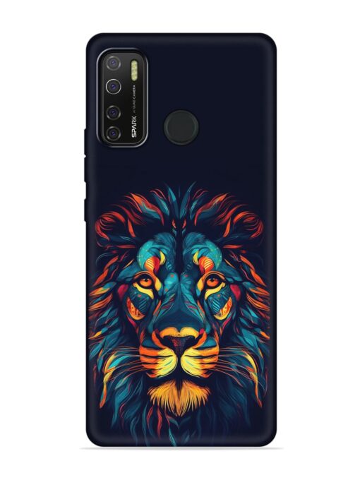 Colorful Lion Embossed Soft Silicone Case for Tecno Spark 5 Pro