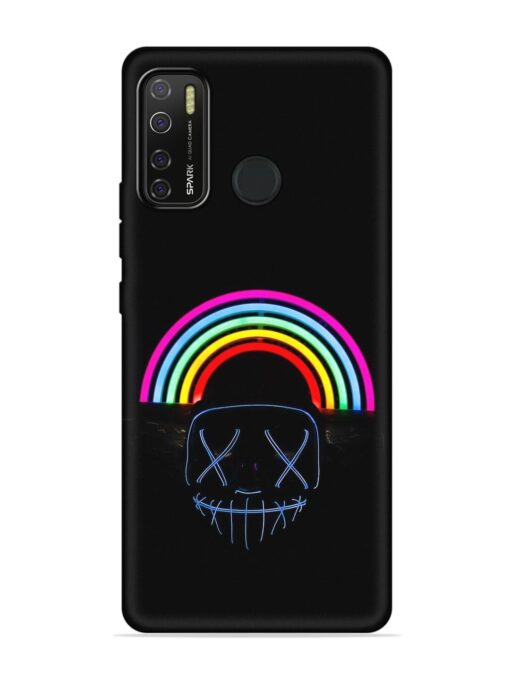 Mask Rainbow Embossed Soft Silicone Case for Tecno Spark 5 Pro