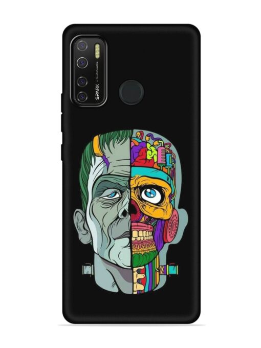 Men Vs Skull Embossed Soft Silicone Case for Tecno Spark 5 Pro