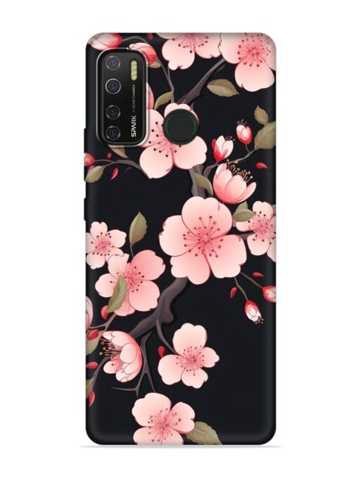 Cherry Blossom Embossed Soft Silicone Case for Tecno Spark 5 Pro