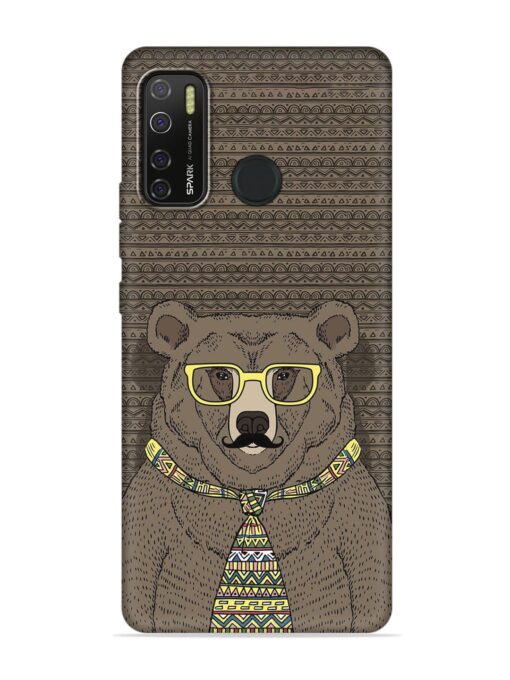 Grizzly Bear Embossed Soft Silicone Case for Tecno Spark 5 Pro