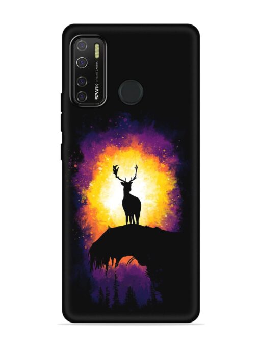 Elk Animal Art Embossed Soft Silicone Case for Tecno Spark 5 Pro