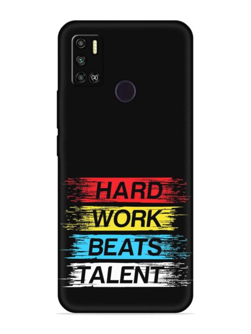 Hard Work Beats Embossed Soft Silicone Case for Tecno Spark 6 Air