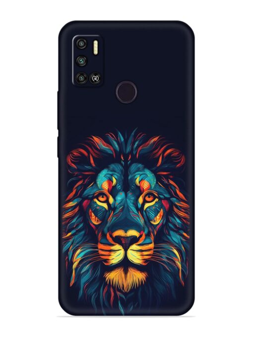 Colorful Lion Embossed Soft Silicone Case for Tecno Spark 6 Air