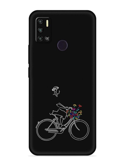 Minimalist Cycle Art Embossed Soft Silicone Case for Tecno Spark 6 Air