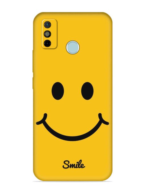 Yellow Smiley Embossed Soft Silicone Case for Tecno Spark 6 Go Zapvi