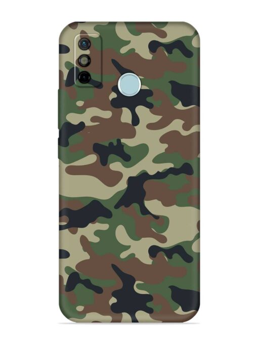 Army Military Camouflage Dark Green Embossed Soft Silicone Case for Tecno Spark 6 Go Zapvi