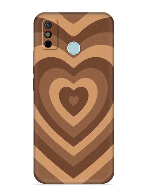 Brown Heart Embossed Soft Silicone Case for Tecno Spark 6 Go