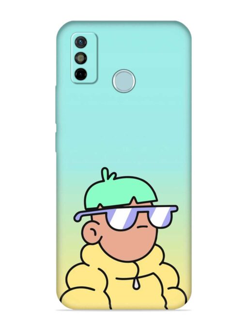 Doodles Cool Character Embossed Soft Silicone Case for Tecno Spark 6 Go