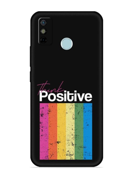 Think Positive Typography Embossed Soft Silicone Case for Tecno Spark 6 Go