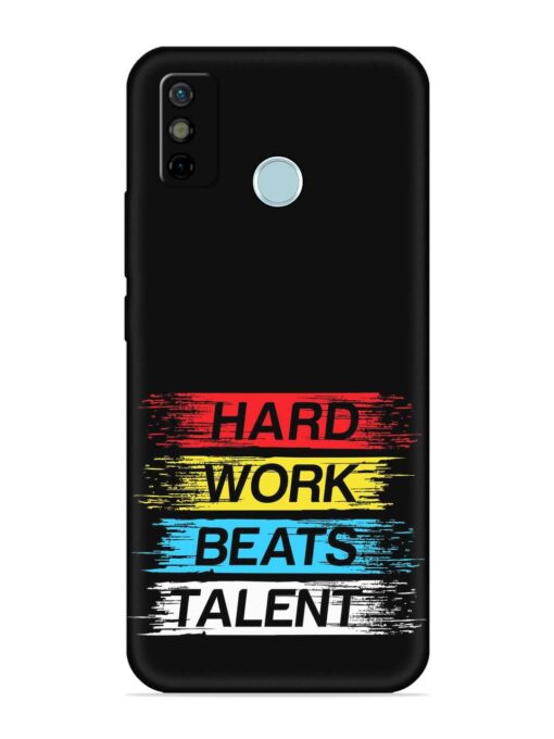 Hard Work Beats Embossed Soft Silicone Case for Tecno Spark 6 Go Zapvi