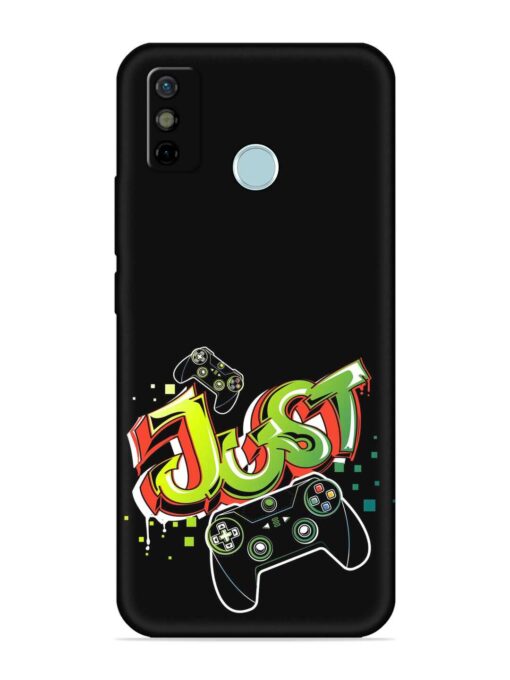 Graffiti Gamepad Illustration Embossed Soft Silicone Case for Tecno Spark 6 Go