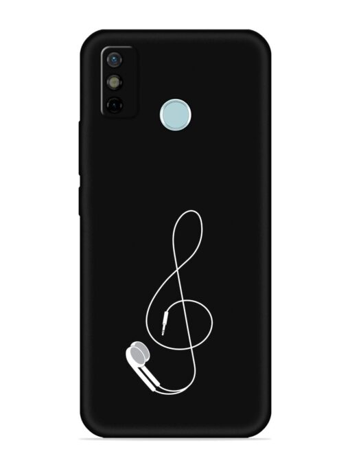 Music Earphone Vector Embossed Soft Silicone Case for Tecno Spark 6 Go