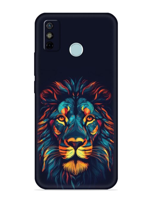 Colorful Lion Embossed Soft Silicone Case for Tecno Spark 6 Go