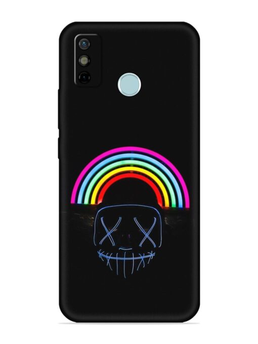 Mask Rainbow Embossed Soft Silicone Case for Tecno Spark 6 Go