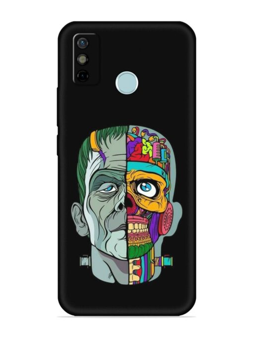 Men Vs Skull Embossed Soft Silicone Case for Tecno Spark 6 Go