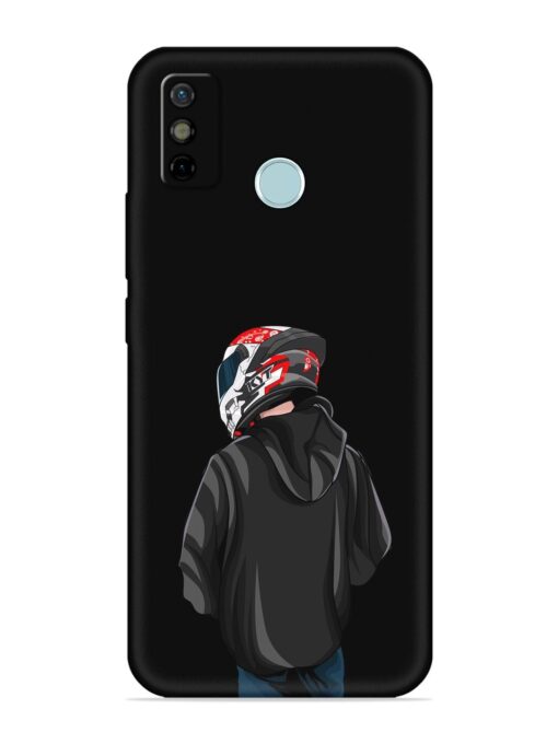 Motorcycle Rider Embossed Soft Silicone Case for Tecno Spark 6 Go