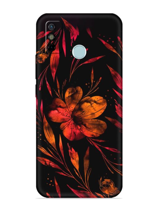 Red Flower Painting Embossed Soft Silicone Case for Tecno Spark 6 Go Zapvi