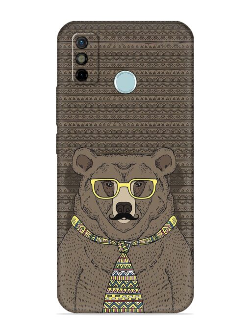 Grizzly Bear Embossed Soft Silicone Case for Tecno Spark 6 Go