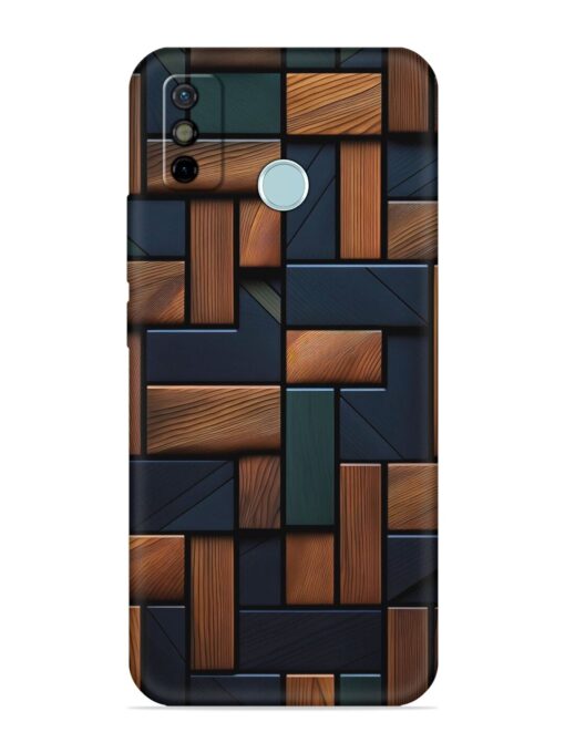 Wooden Background Cubes Embossed Soft Silicone Case for Tecno Spark 6 Go