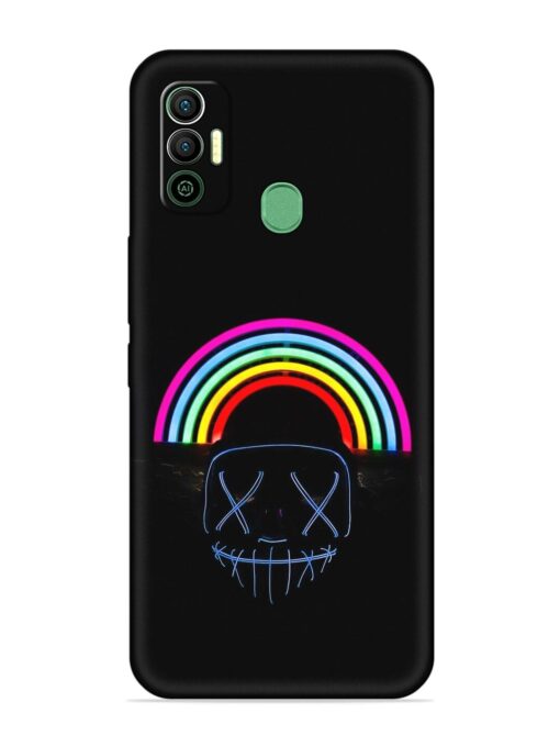 Mask Rainbow Embossed Soft Silicone Case for Tecno Spark 7 Zapvi