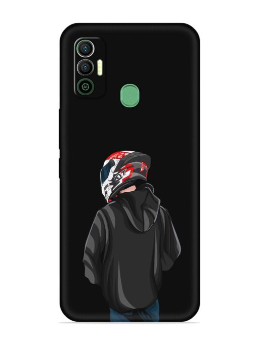 Motorcycle Rider Embossed Soft Silicone Case for Tecno Spark 7