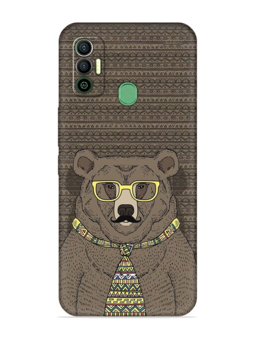 Grizzly Bear Embossed Soft Silicone Case for Tecno Spark 7 Zapvi