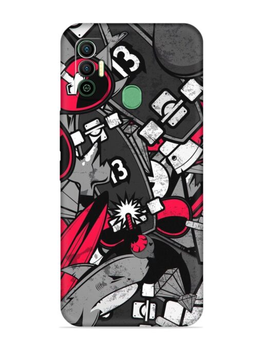 Fictional Doodle Embossed Soft Silicone Case for Tecno Spark 7 Zapvi