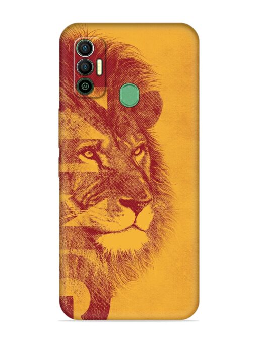 Gold Lion Crown Art Embossed Soft Silicone Case for Tecno Spark 7