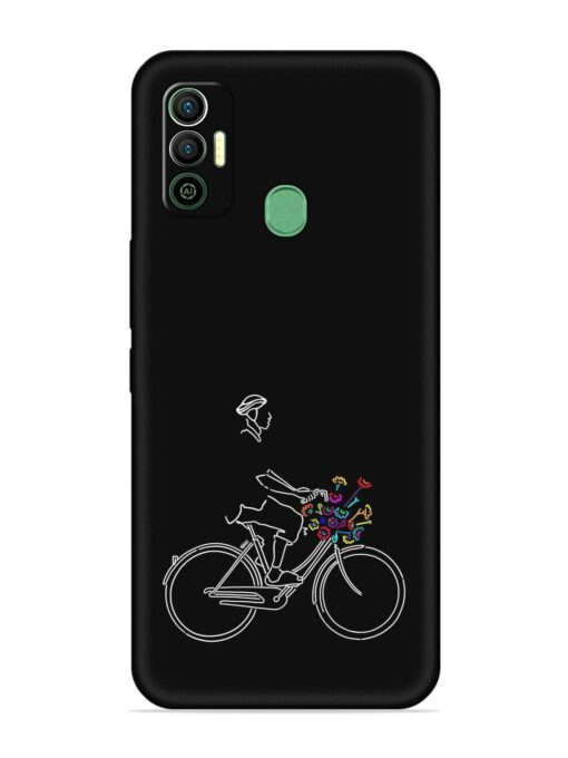 Minimalist Cycle Art Embossed Soft Silicone Case for Tecno Spark 7