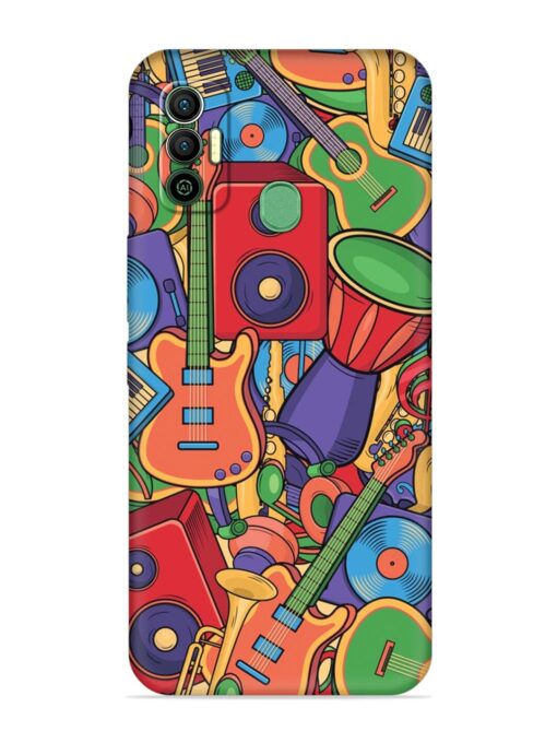 Colorful Music Art Embossed Soft Silicone Case for Tecno Spark 7 Zapvi