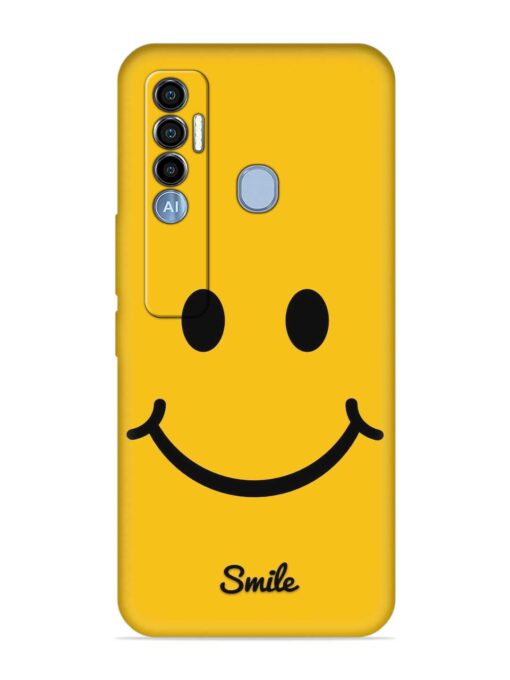 Yellow Smiley Embossed Soft Silicone Case for Tecno Spark 7 Pro Zapvi