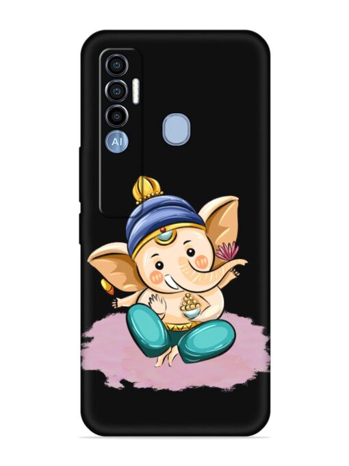 Bal Ganesh Vector Art Embossed Soft Silicone Case for Tecno Spark 7 Pro Zapvi