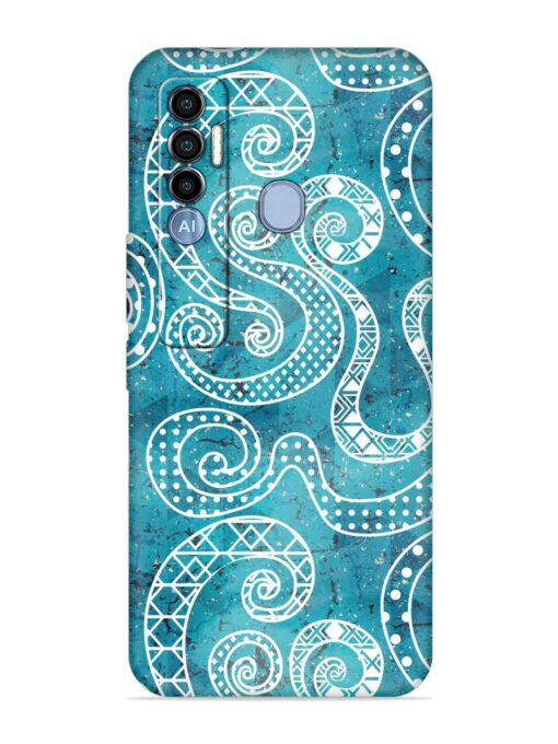 Vintage Curved Seamless Embossed Soft Silicone Case for Tecno Spark 7 Pro