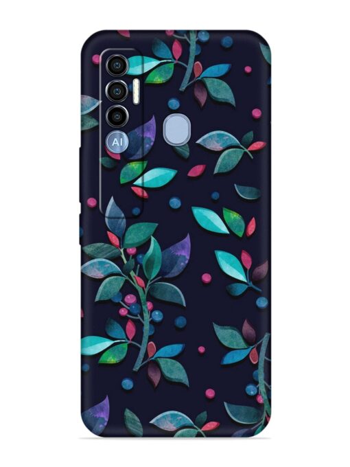 Decorative Watercolor Flower Embossed Soft Silicone Case for Tecno Spark 7 Pro Zapvi