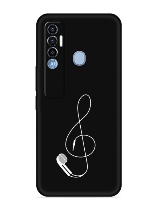 Music Earphone Vector Embossed Soft Silicone Case for Tecno Spark 7 Pro