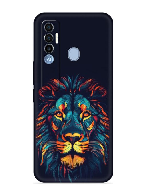 Colorful Lion Embossed Soft Silicone Case for Tecno Spark 7 Pro Zapvi