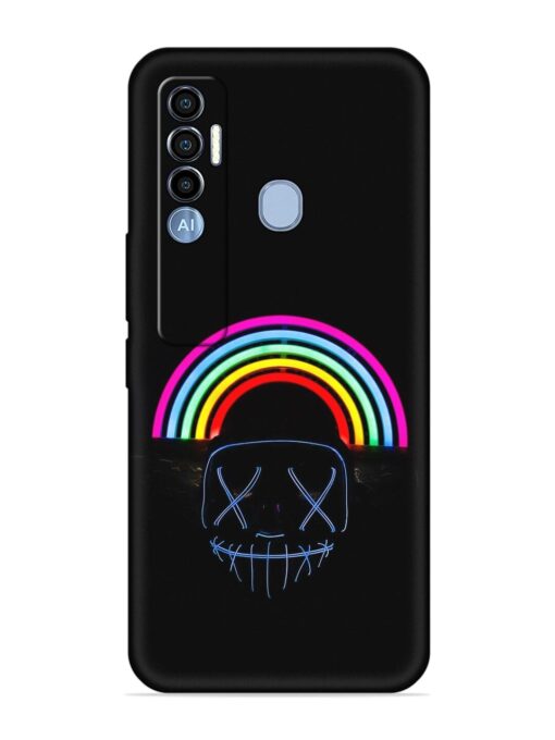 Mask Rainbow Embossed Soft Silicone Case for Tecno Spark 7 Pro