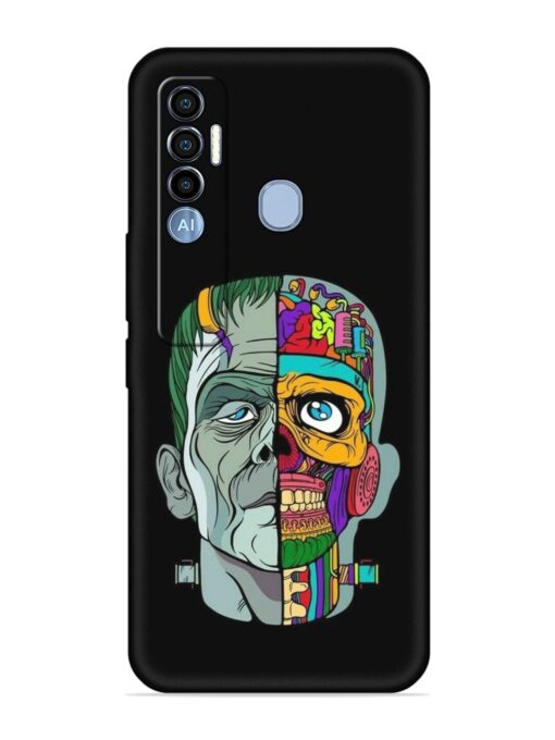 Men Vs Skull Embossed Soft Silicone Case for Tecno Spark 7 Pro