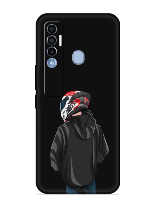 Motorcycle Rider Embossed Soft Silicone Case for Tecno Spark 7 Pro