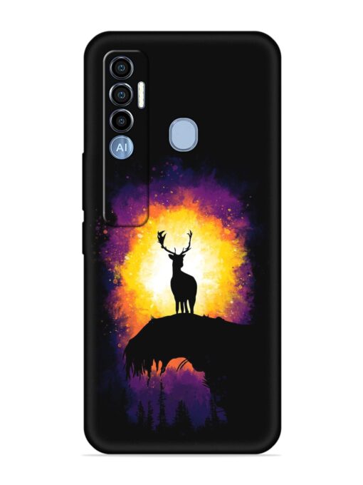 Elk Animal Art Embossed Soft Silicone Case for Tecno Spark 7 Pro