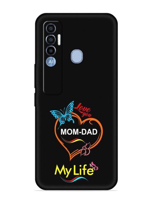 Love You Mom Dad Embossed Soft Silicone Case for Tecno Spark 7 Pro