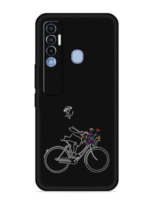 Minimalist Cycle Art Embossed Soft Silicone Case for Tecno Spark 7 Pro