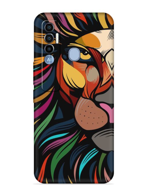 Trippy Lion Art Embossed Soft Silicone Case for Tecno Spark 7 Pro