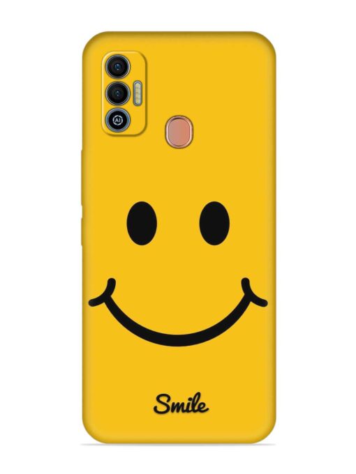 Yellow Smiley Embossed Soft Silicone Case for Tecno Spark 7T