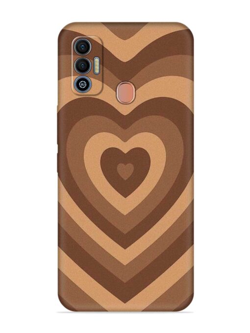 Brown Heart Embossed Soft Silicone Case for Tecno Spark 7T